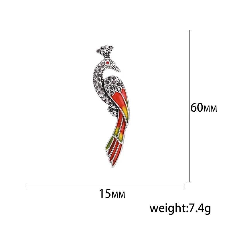 BLUCOMEBlucome яркие броши с красной короной и птицей любимый значок для девочек в стиле
