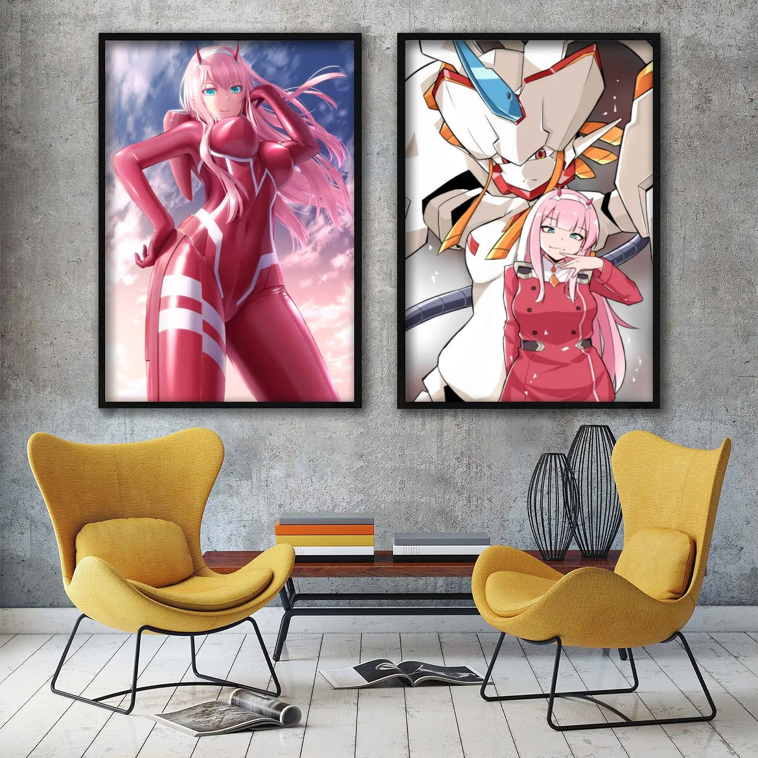 the darling franxx cartoon Decorative Painting Canvas 24x36 Poster Wall Art Living Room Posters Bedroom Painting