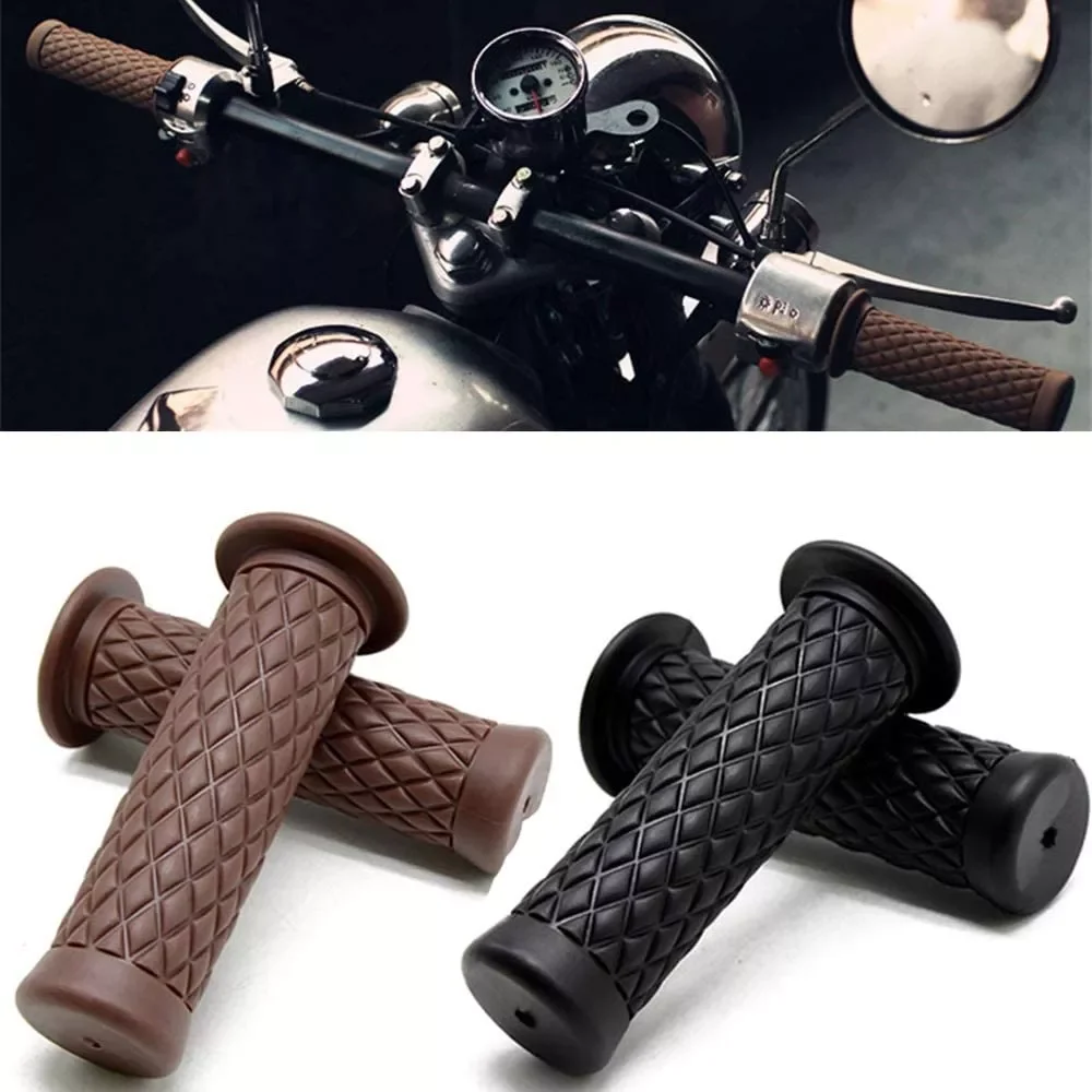 

Handlebar Grips Motorcycle Retro Rubber Classic Motorbike Handle Bar Unviersal 22MM Vintage Moto Handlebar for Harley