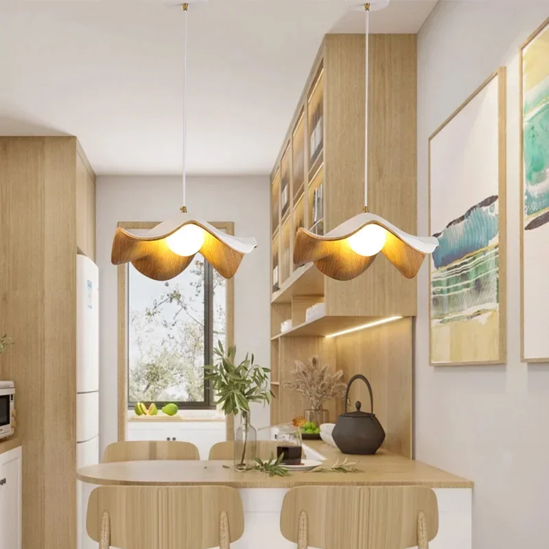 Современный подвесной светильник из орехового дерева простые интерьерные