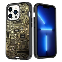 shockproof armor case for iphone 13 pro max 12 11 x xs xr 6 7 8 plus motherboard circuit board pattern pc silicon phone cover