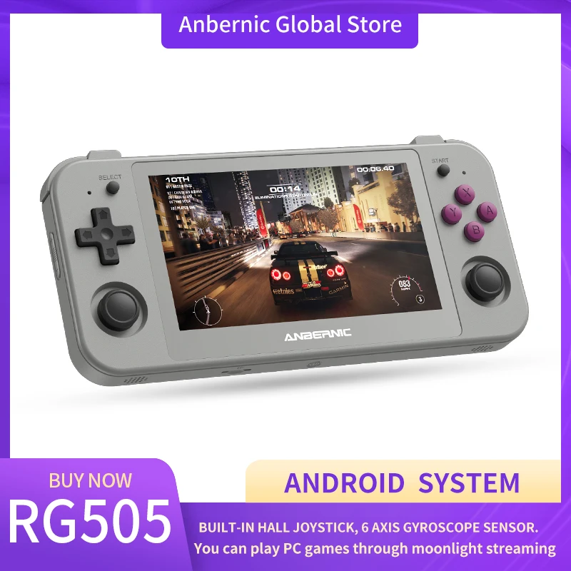 

Anbernic New RG505 4.95 inch OLED Screen Built-in Hall joystick Game Console Android 12 system Game Player WIFI online fighting