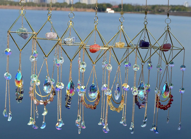 

Sun catchers aurora rainbow amethyst gem decoration pendant prism gem sun catcher decoration gift