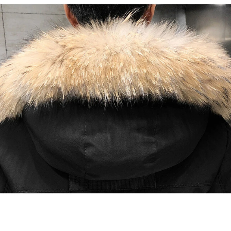 New Duck Down Jacket Men Winter Warm Hooded Parkas Coats Thick 90% White Duck Down Mens Puffer Jackets Outdoor Long Overcoats