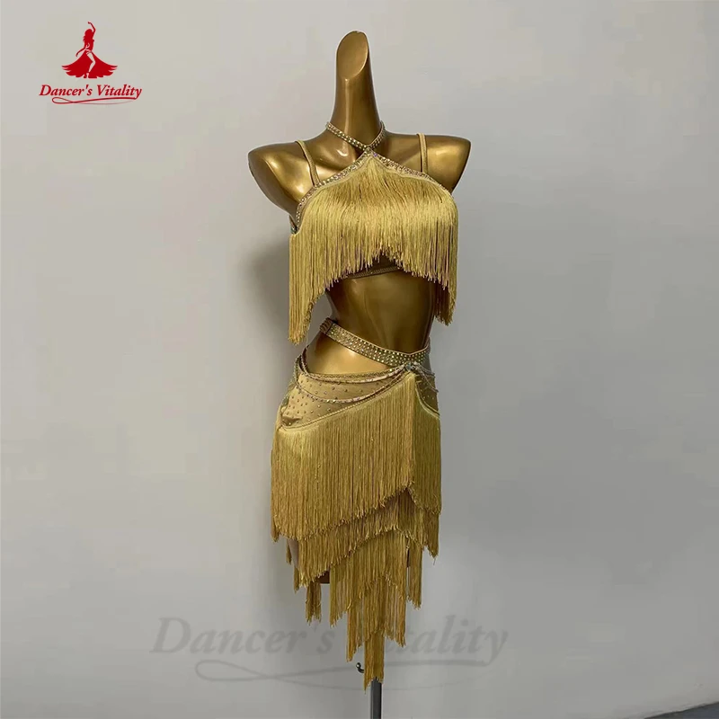 

Платье для латиноамериканских танцев, платье для взрослых и детей с бахромой, для танго