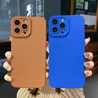earth tones color matte phone case for iphone 11 12 13 pro max 7 8 plus se2 2020 x xr xs max soft camera lens protection covers