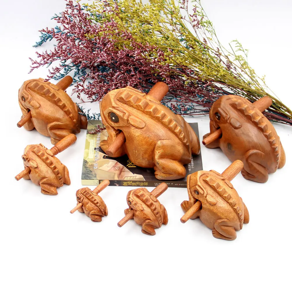 

Hot sale Percussion Instruments Guiro Rasp Wooden Frog with Scraper from Thailand Wooden Frog Musical Instrument Dropshipping