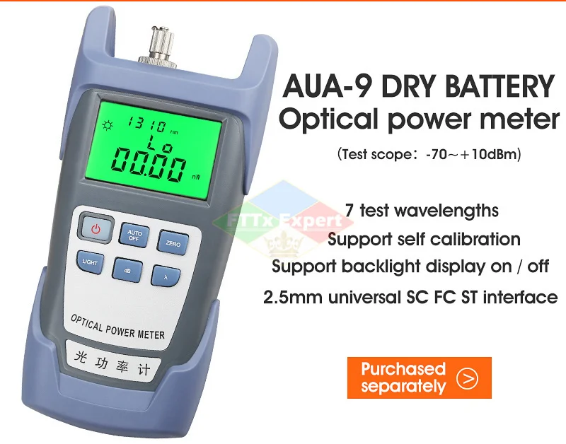 Fiber Optic FTTH Tool Kit with AUA-6C Cleaver Optical Power Meter 10MW Visual Fault Locator Wire stripper Lowest price |
