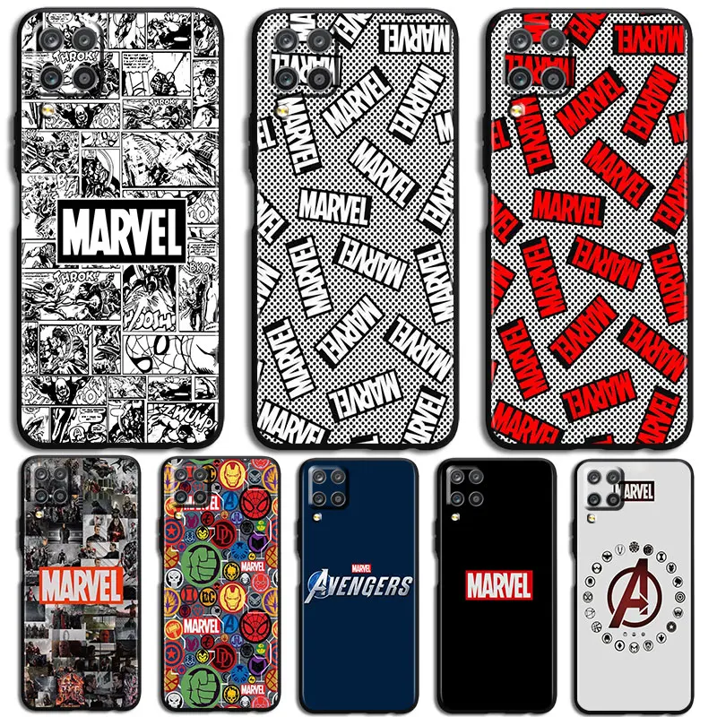

Marvel Logo Avengers Phone Case For Samsung A32 A52 A52S A72 A02 A22 A03 A02S A03S A13 A53 A73 A23 A13 5G Lite Core Black luxury