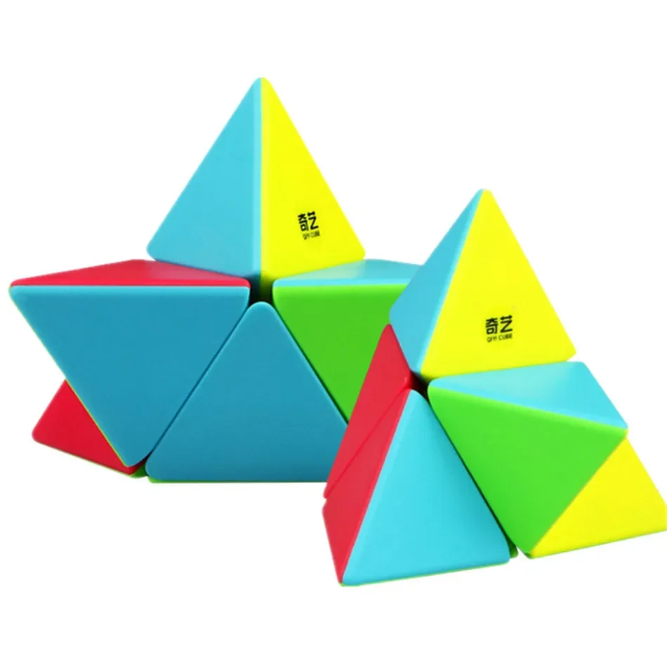 Фото QIYI Speed Cube 2x2 Куб-пирамида без наклеек Волшебные кубики Профессиональные головоломки 2x2x2 Развивающие игрушки для детей №2