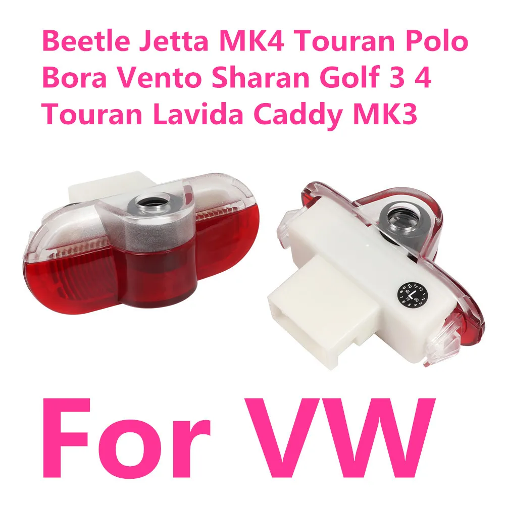 

2 шт. для Volkswagen VW GOLF 3 4 MK3 MK4 Jetta Beetle Bora Caddy Touran светодиодные двери автомобиля призрак тень логотип приветственный свет аксессуары