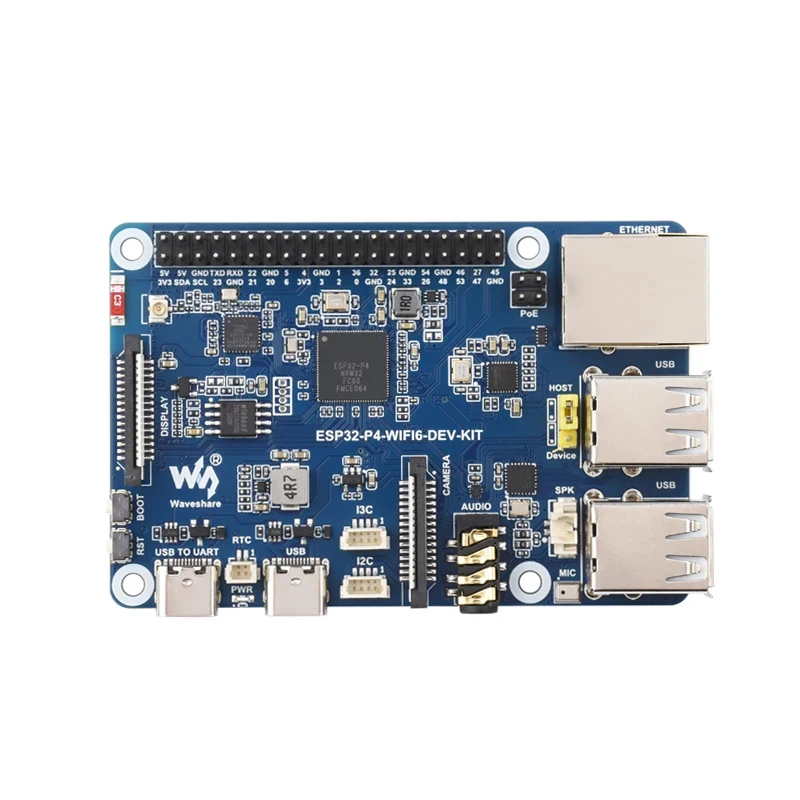 Фото Плата разработки ESP32-P4-WIFI6-DEV-KIT, с богатым набором человеко-машинных интерфейсов, на базе ESP32-P4 и ESP32-C6, поддерживает Wi-Fi №2