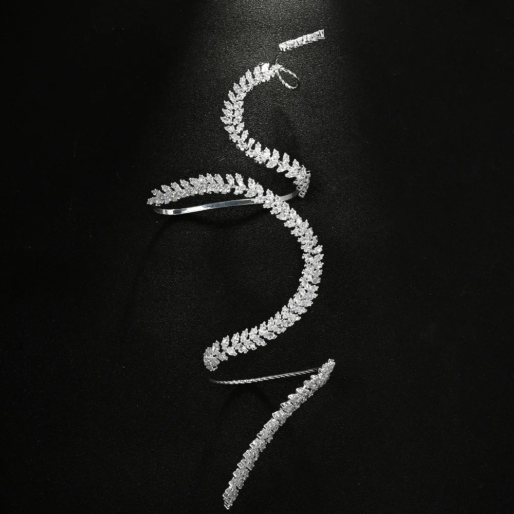 Stonefans богемный браслет с кристаллами и листьями открытый браслет-манжета для