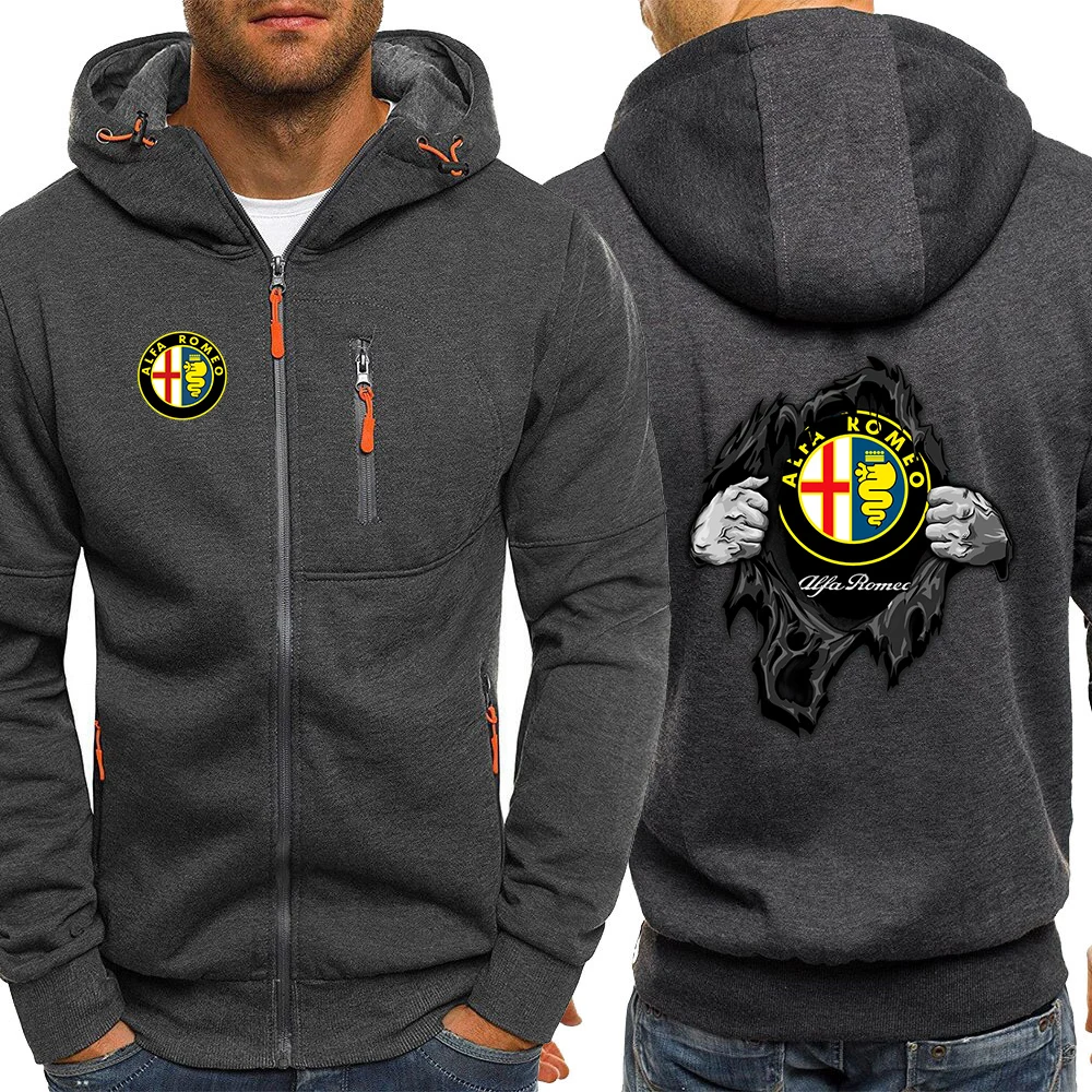 

2022 Autumn Alfa Romeo Men's Sports Tops Jackets Men Loose Coat Pullovers Streetwear Couples Cartoon Zipper