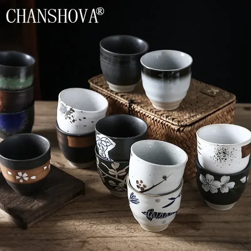CHANSHOVA 220ml China Porcelain Tea Cup Traditional Chinese Retro Style Handpainted Ceramic Teacup Coffee Cups H067