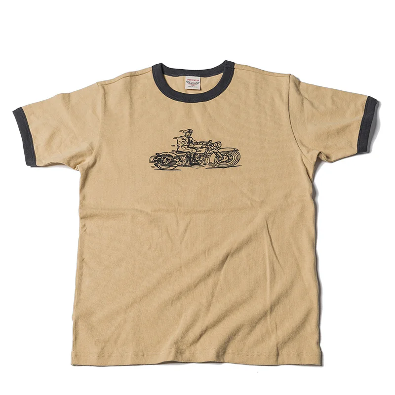 

NON STOCK 50s Biker Racing Graphic T-Shirts Men's Colorblock Slim Fit Tee Shirts
