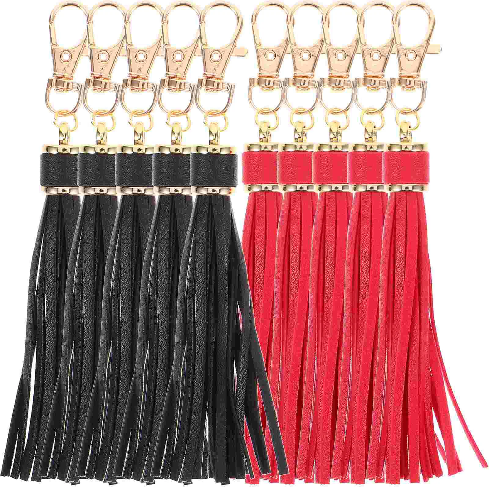 

10Pcs Artificial Tassel with Lobster Swivel Tassel Keychain DIY Tassel Pendant Keychain for Handbag
