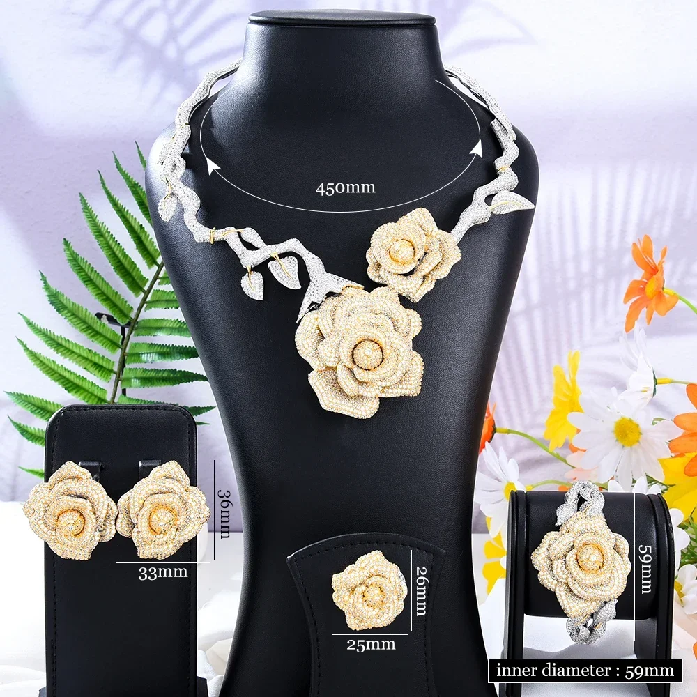 Комплект из колье серёг и кольца 4 шт.