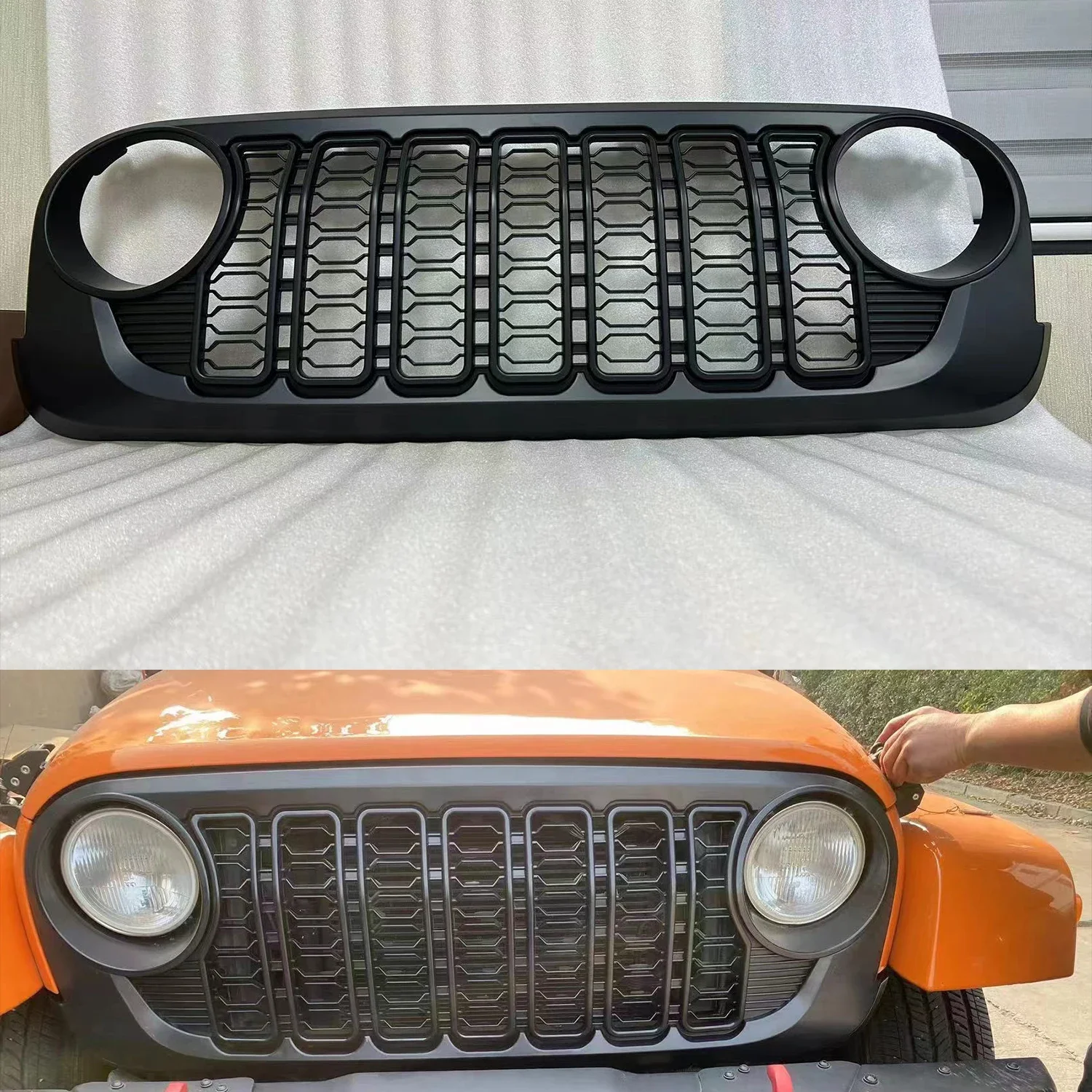 

2024 новый дизайн Передняя решетка ABS Стиль гриль от JK до JL для Jeep Wrangler JK 2007-2017 J400