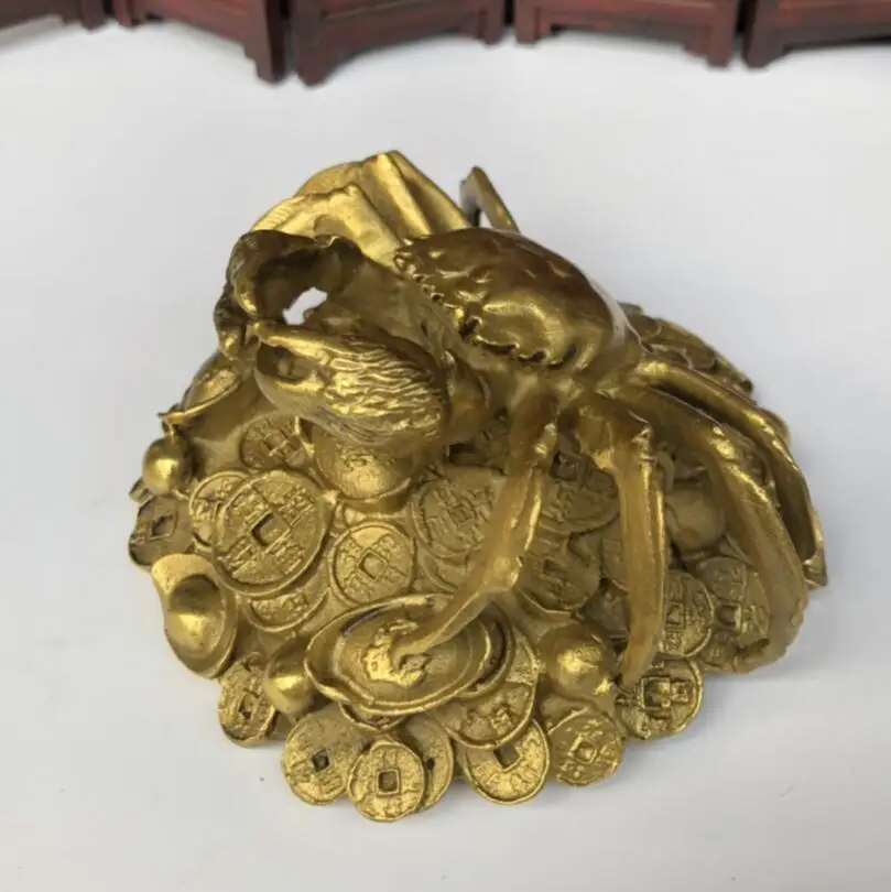 Seiko Brass Money crab Recruit Wealth Desktop Decorations Crafts Statue
