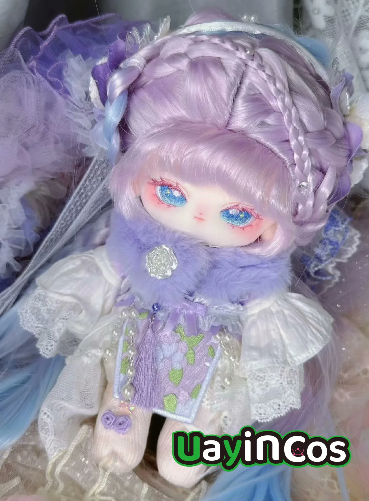 Плюшевая плюшевая подушка Аниме Angel Elf принцесса Цзы Хай пурпурный парик волосы