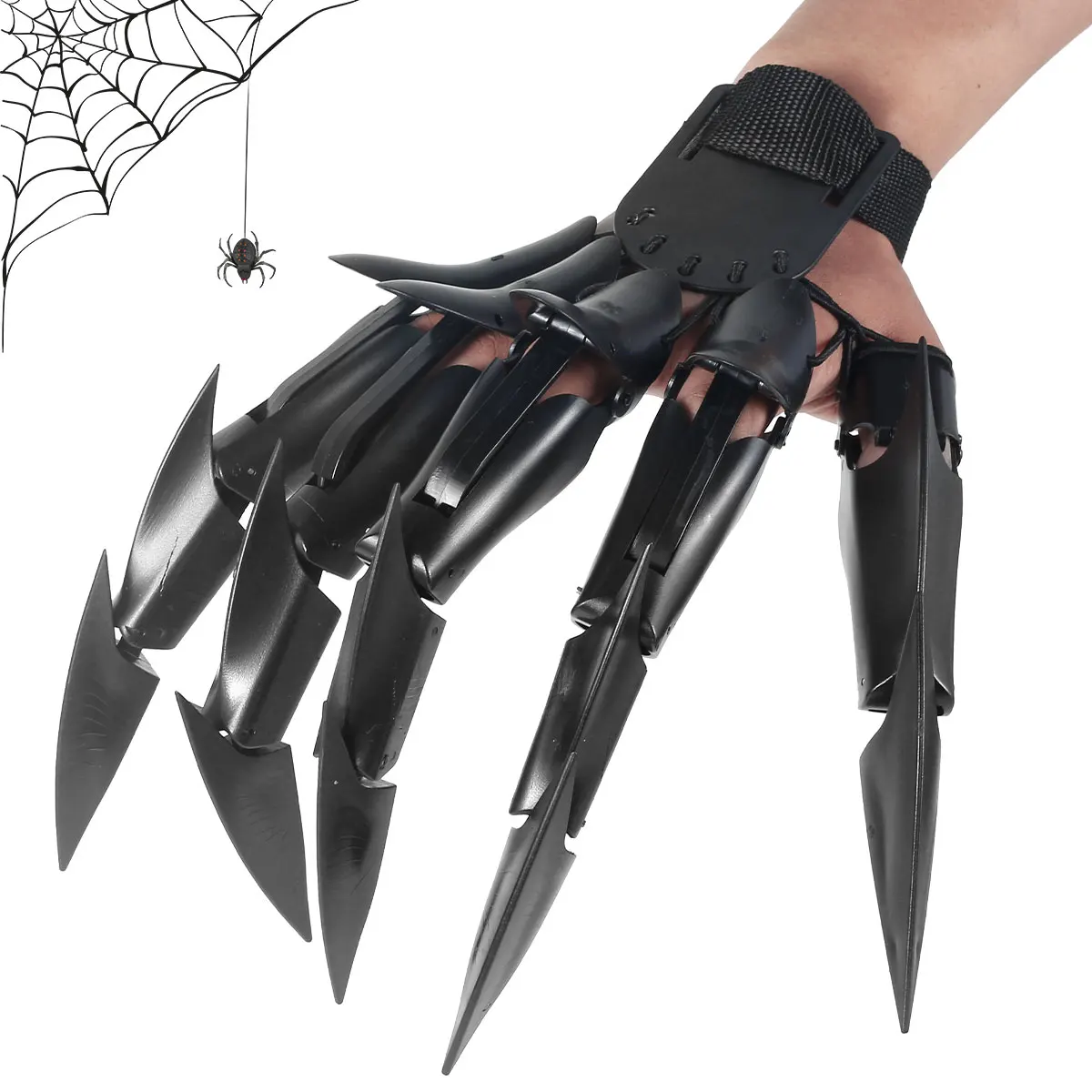 

Halloween Decoration Articulated Fingers Flexible Joint Finger Halloween Party Cosplay Costume Props Horror Ghost Claw Gloves