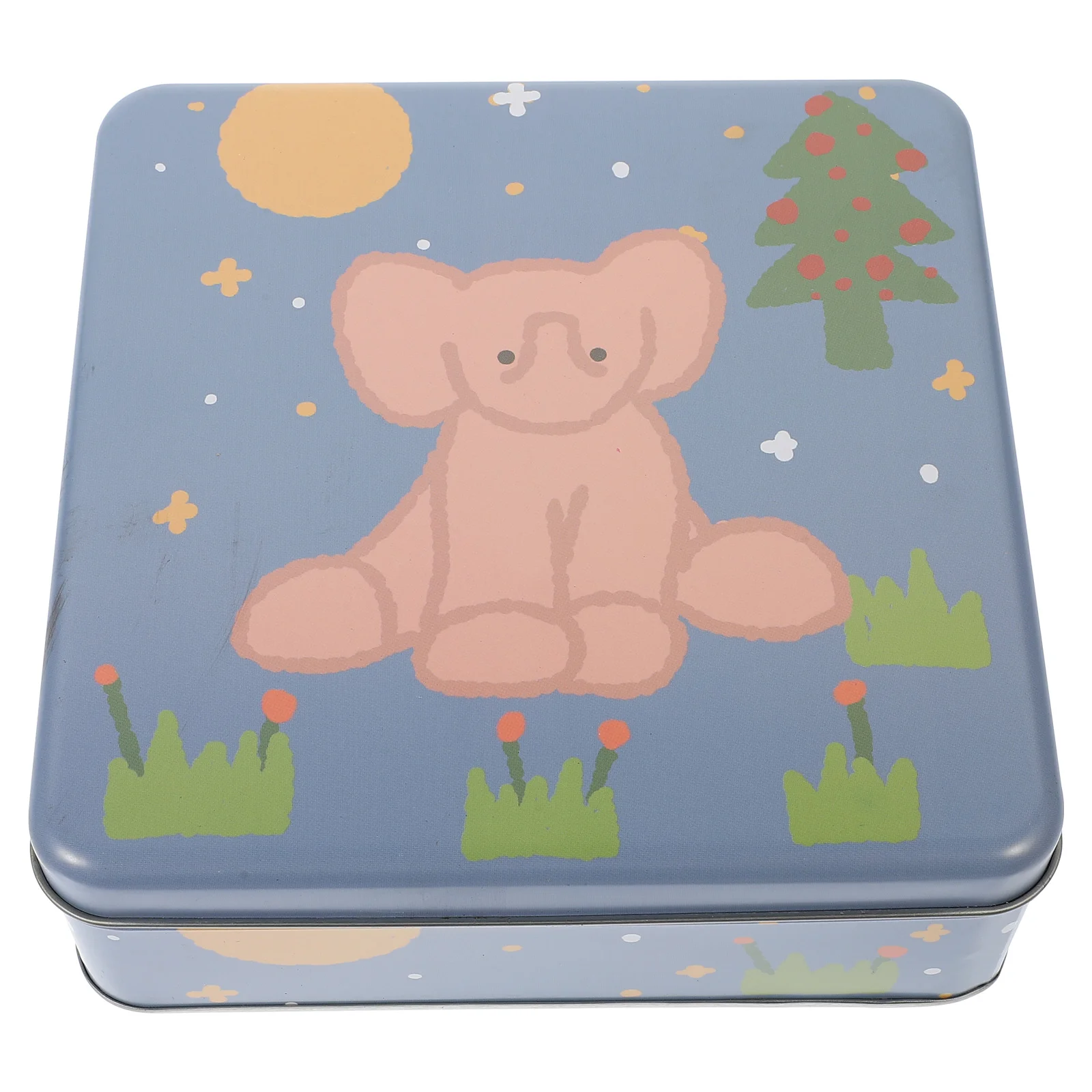 

Iron Sundries Box Durable Storage Case Snack Box Cookie Wrapping Box with Lid