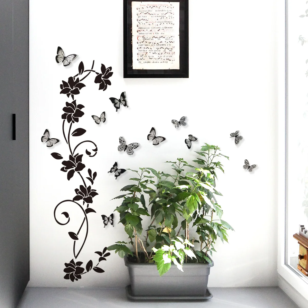 

Flower vine Series Wall Stickers Self-adhesive Removable PVC Home Decor for Living Room Bedroom Restaurant