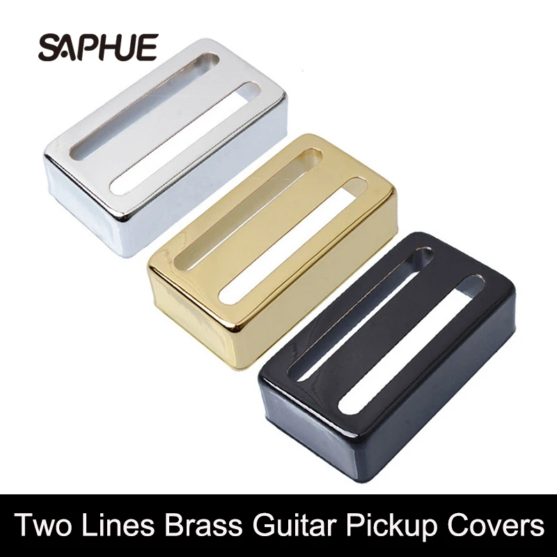 

10Pcs Brass 70*39mm Pickup Covers /Lid/Shell/Top Two Line For Electric Guitar/Metal Guitar Humbucker Covers Black/Gold/Chrome