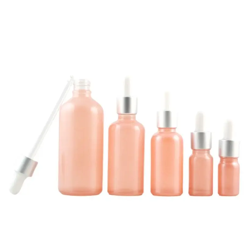 

Empty Dropper Bottle 5ml 10ml 15ml 20ml 30ml 50ml 100ml Portable Pink Essence Emulion Glass Pipette Essential Oil Vials 15pcs