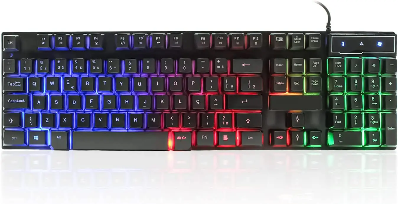 

Gamer Semi Mecânico Multimídia Led Rgb Qwerty Antighosting Usb para Pc Notebook Xbox Series X S Ps4 Ps5