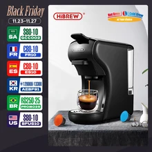 HiBREW Coffee Machine 19 Bar 4in1 Hot & Cold Multiple Capsule Espresso Cafetera Pod Coffee Maker Dolce Milk Nexpresso Powder H1A