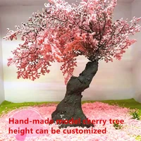 1pcs hand made model cherry tree height 25cm30cm diy scene material building micro landscape layout miniature building