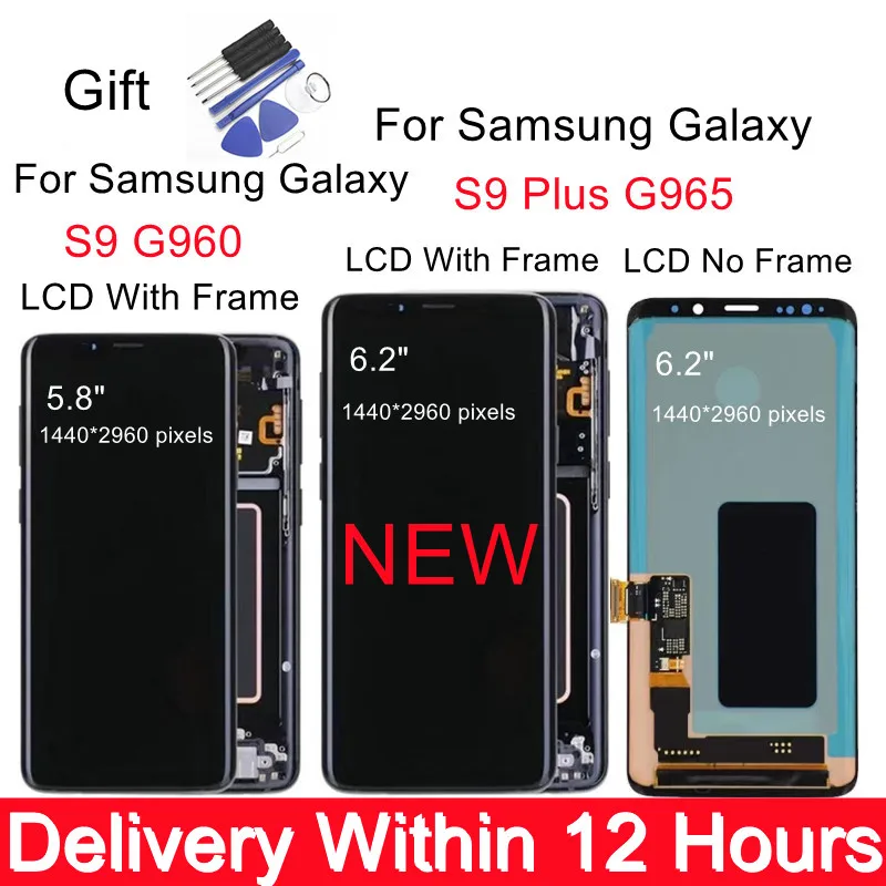 

Original AMOLED For Samsung S9 LCD s9 plus Display Touch Screen Digitizer For Samsung GALAXY S9 G960f G9600 S9 Plus G965 LCD