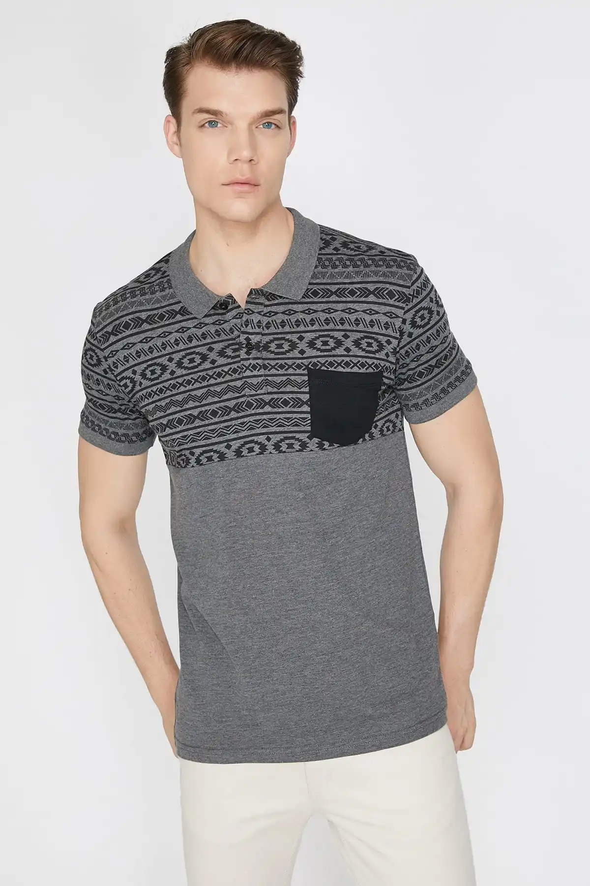 Мужская футболка Koton Anthracite 9 YAM11347HK|Мужские футболки| |