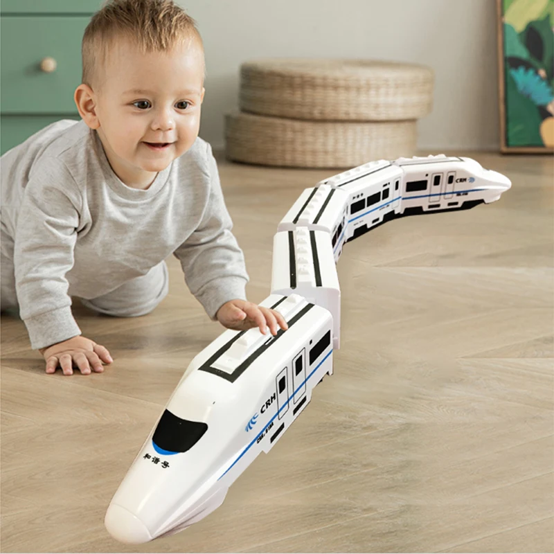 

Christmas Gift Children's Electric Toy Train Sound, Light and Music Universal Driving Simulation Harmony EMU High-speed Rail