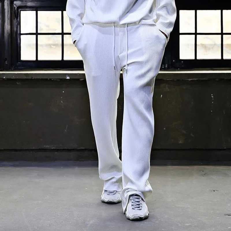 

Men's Clothing Solid Color Baggy Pants Spring Gym Mid Waist Drawstring Trousers Sweatpants 2023 Pockets Long Pants Streetwear