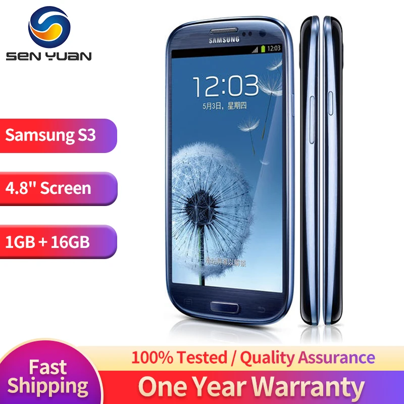 

Original Samsung Galaxy S3 I9300 I9305 3G Mobile Phone 4.8'' 1GB RAM 8GB ROM CellPhone Quad Core Android SmartPhone