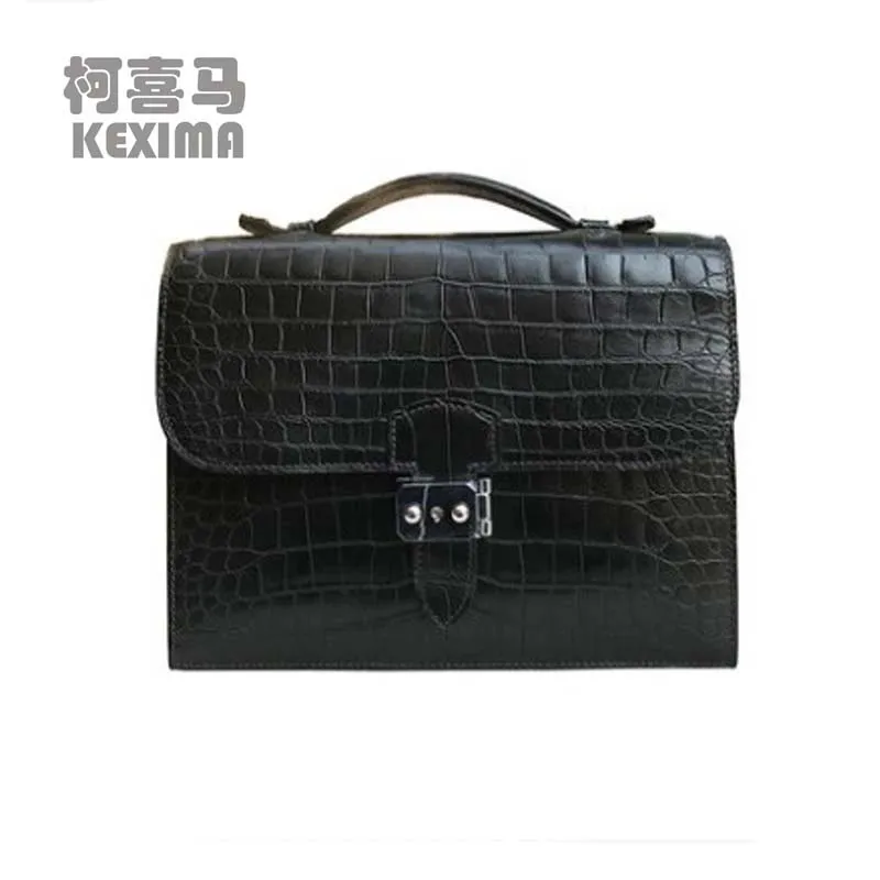 KEXIMA yongliang men crocodile  leather bag new crocodile female handbag fashionable male handbag briefcase for men and women