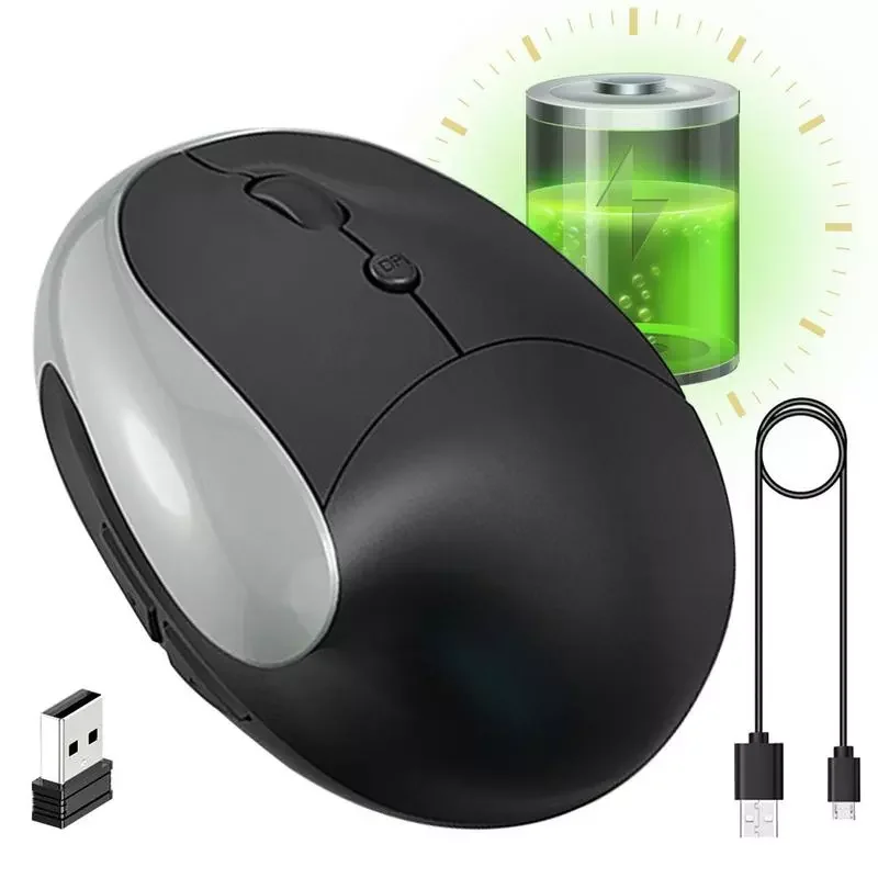 Vertical Mouse 2.4G Silent Mouse For PC 6 Buttons Cordless Computer Mouse Less Noise With Battery Or USB Version For Laptop