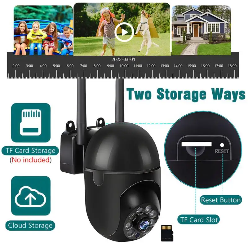 

3MP Camera 2.4G/5G Dual Frequency Wireless WiFi IP Night Video Surveillance Security Camera Outdoors Motion Detection