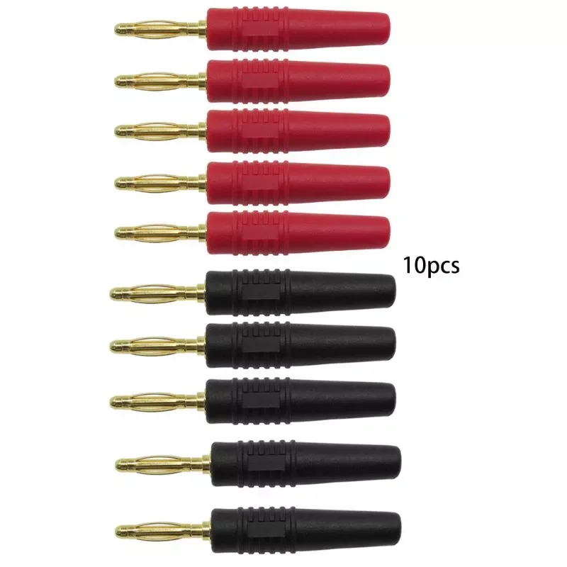 

10pcs 2mm Wire Cord Solder Type Male Banana Plug Jack Connector Musical Speaker
