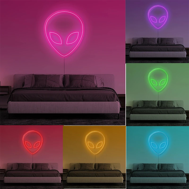 Alien Neon Sign Large Neon Light Art Decor Lights Wall Decor for Baby Room Bar Wedding Party Decoration