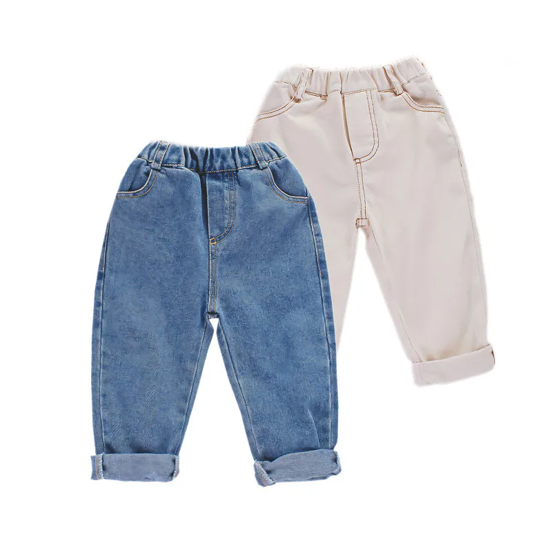 

2022 Korean Style Boys Jeans Children's Summer Straight Denim Pants for 0-5Years Old Kids Loose Leg Soft Trousers Cowboy Clothes