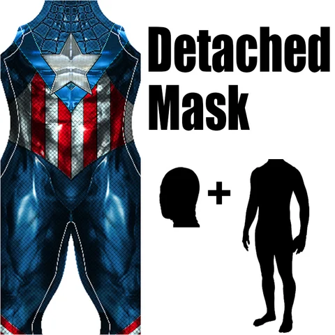 Костюм для косплея Капитана Америка, костюм супергероя из спандекса с 3D принтом, костюм на Хэллоуин, костюм для косплея зентай для взрослых и детей