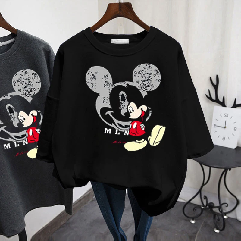 

2023 Summer Disney Women T-shirt Basic Mickey Mouse T Shirt Casual O-neck Harajuku Korean Hipster White Tshirt Y2k Clothes Tops