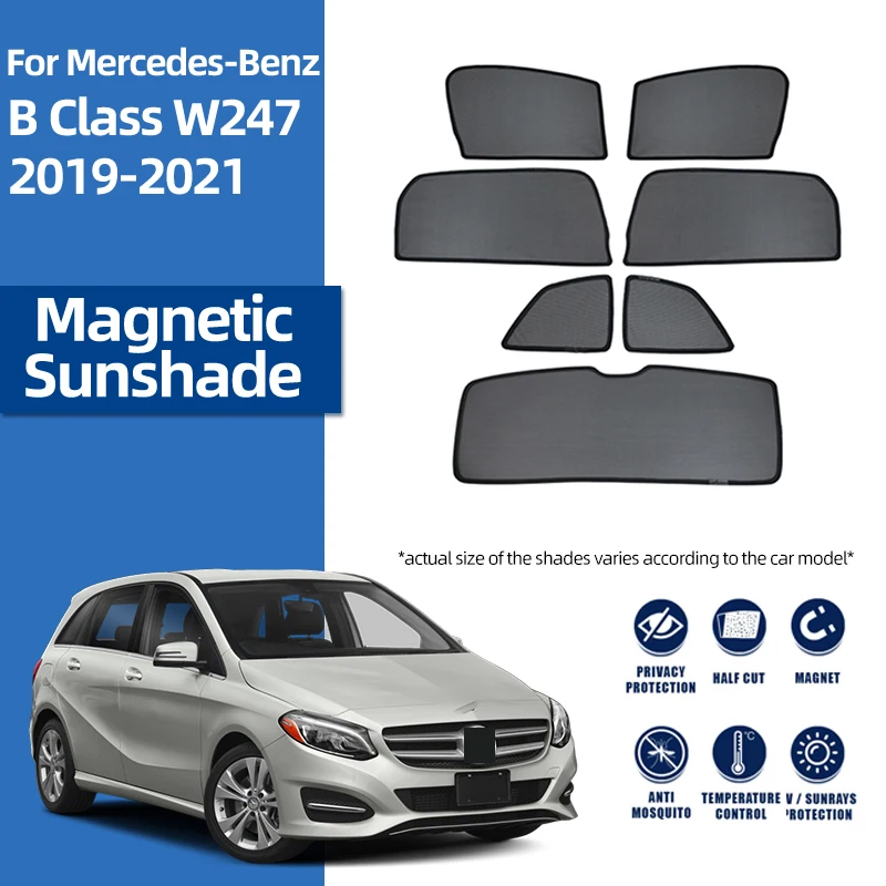 

For Mercedes Benz B Class W247 2019-2022 Magnetic Car Sunshade Shield Front Windshield Curtain Rear Side Window Sun Shade Visor