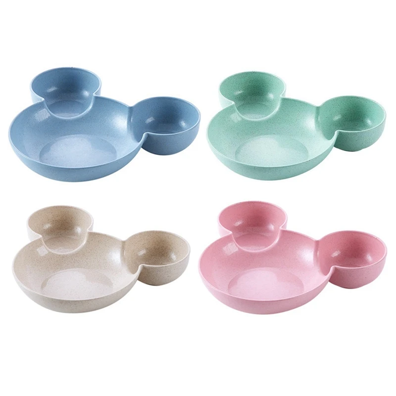 

Раздельная детская тарелка, милая посуда, детская тарелка, тарелка для завтрака из пшеничной соломы, Экологически чистая обеденная тарелка