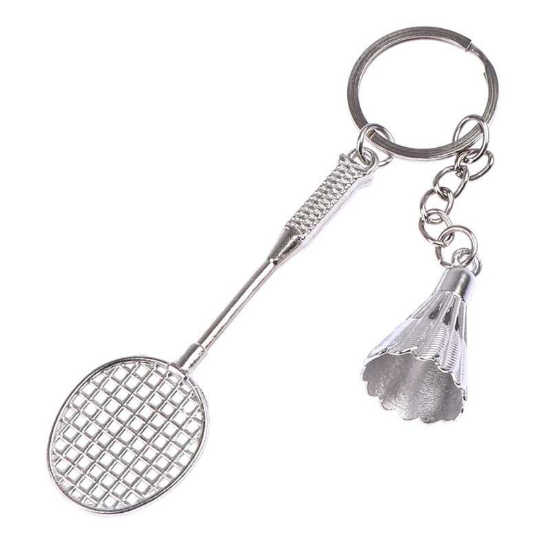 

Metal Badminton Racket Keychain Trendy Cute Mini Keychain For Woman Man Car Sports Key Ring Gifts