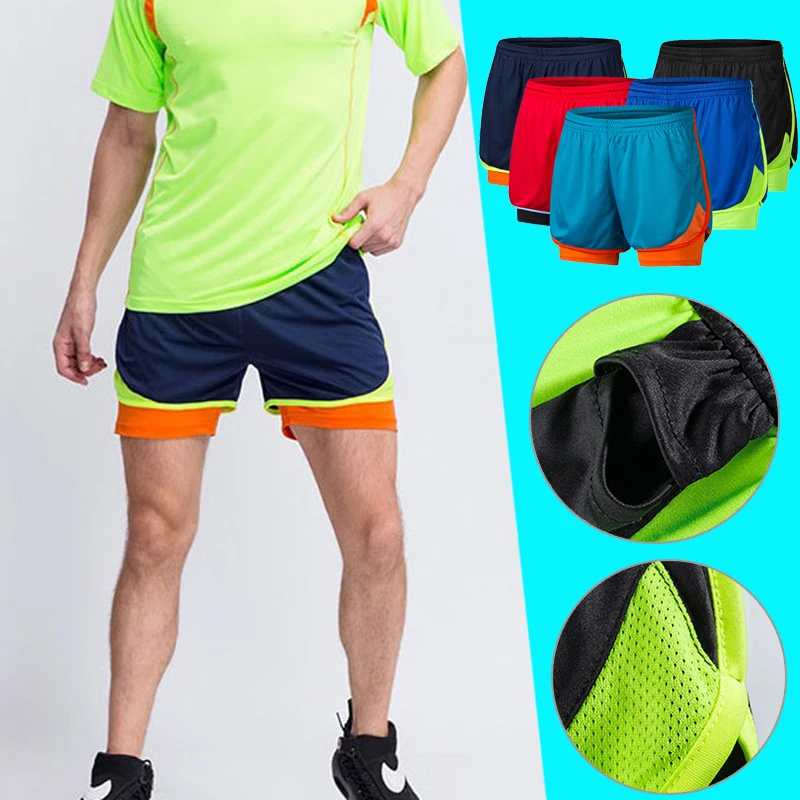 Женские и мужские быстросохнущие спортивные шорты 2 в 1 базовый слой для